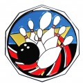 Decagon Colored Medal - Bowling