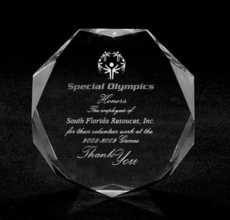 Octagon Acrylic Award - Large Clear