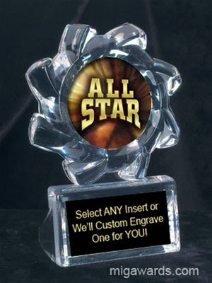 Sunflower Acrylite Trophy - Clear