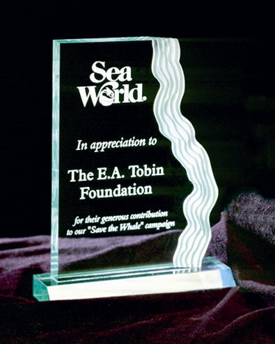 Waterfall Edge Acrylic Award - Small Jade