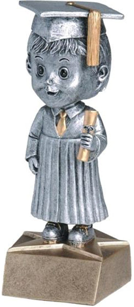 Graduate Boy Trophy - Bobblehead Award Figure