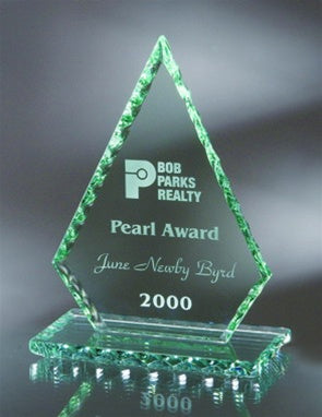 Crystal Pearl-edge Peak Plaque - Jade