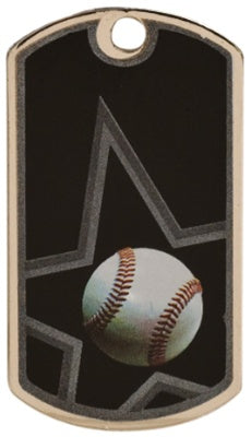BLACK STAR SERIES -BASEBALL  DOGTAG