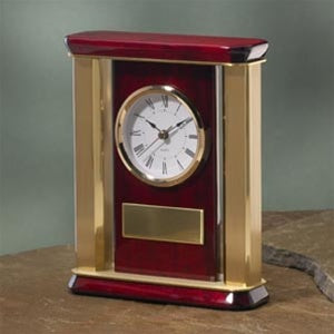Piano Wood Clock with Gold Trim