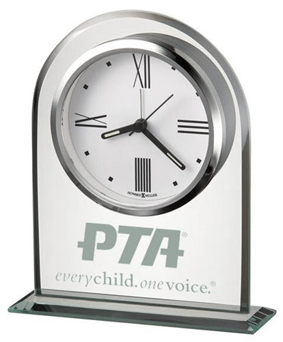 Arched Clear Glass Clock