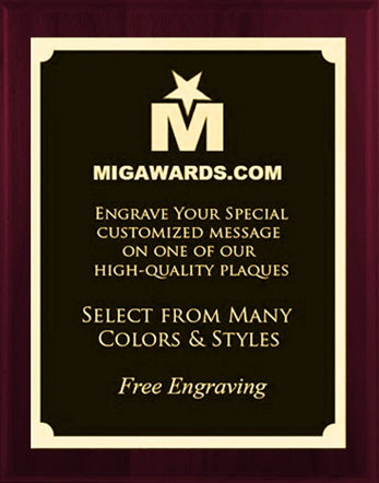 Colored Wood Finish Plaques - Burgundy 8x10