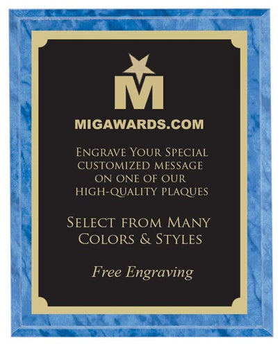 Designer Plaque Series Award - Blue 6x8