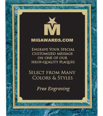 Designer Plaque Series Award - Teal & Gold 9x12