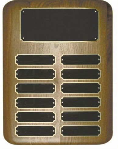 Elliptical Walnut 12-Count Perpetual Plaque