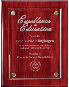 Floating Glass Plaque - 9x12 Burgundy