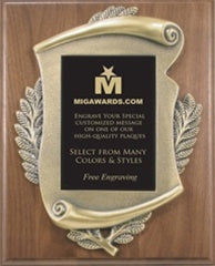 Metal Scroll Frame Plaque Series - Walnut 8x10