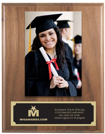 5x7 Picture Pocket 8x10 Vertical Plaque - Walnut