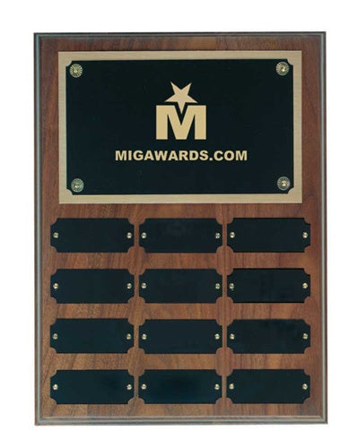 Walnut Piano Finish 18-Count Perpetual Plaque