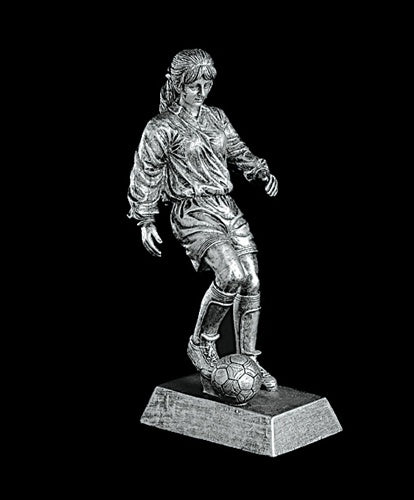 Resin Figures Trophy - Silver Soccer Female