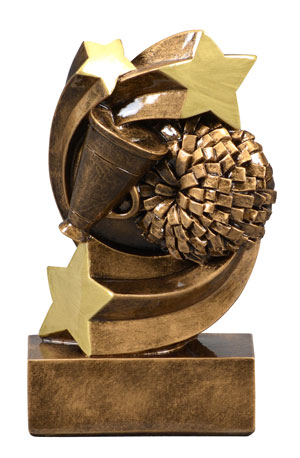 STAR SWIRL RESIN AWARD 5" CHEERLEADER