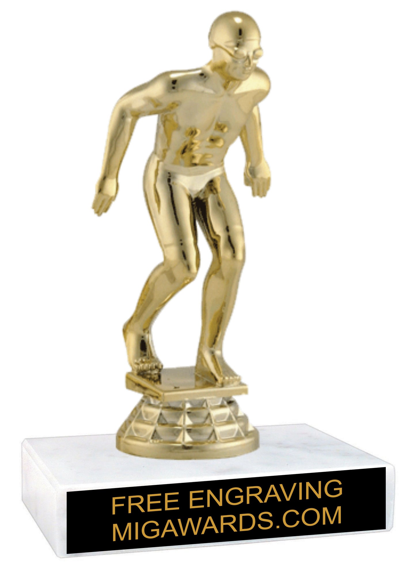 SWIMMING MALE FIGURE TROPHY