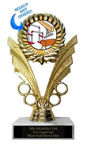 VICTORY RINGS GYMNASTICS INSERT TROPHY