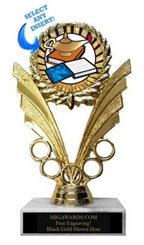 VICTORY RINGS LAMP OF KNOWLEDGE INSERT TROPHY