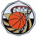Decagon Colored Medal - Basketball