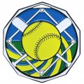 Decagon Colored Medal - Softball