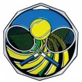 Decagon Colored Medal - Tennis