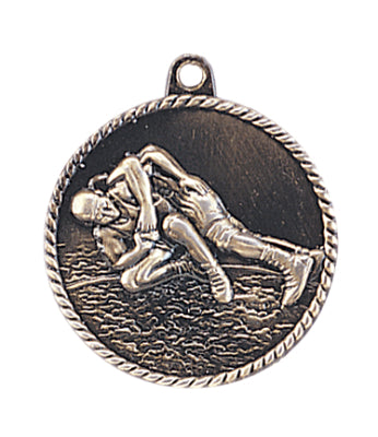 High Relief Medal - Wrestling Gold