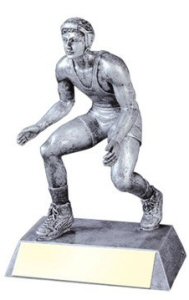 Resin Figures Trophy - Silver Wrestling Male