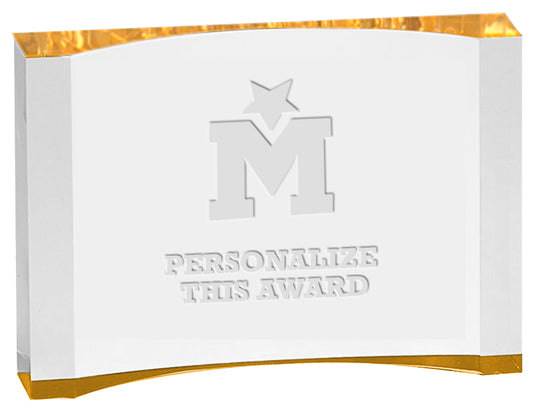 Gold Acrylic Crescent Award
