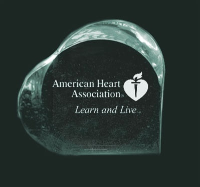 Heart Freestanding Acrylic Award - Small Jade