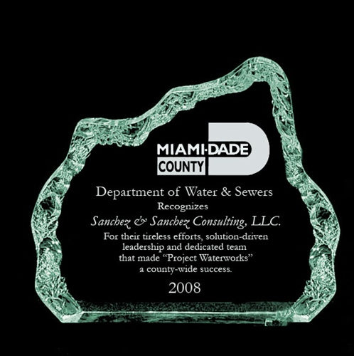 Iceberg Acrylic Award - Medium Jade