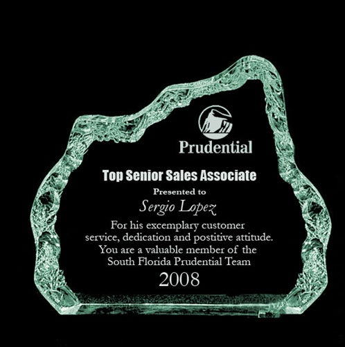 Iceberg Acrylic Award - X-Large Jade