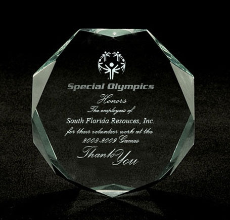 Octagon Acrylic Award - Small Jade