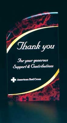 Rounded Marbleized Acrylic Award - Small Red