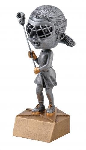 Female Lacrosse Trophy Bobblehead Resin Award