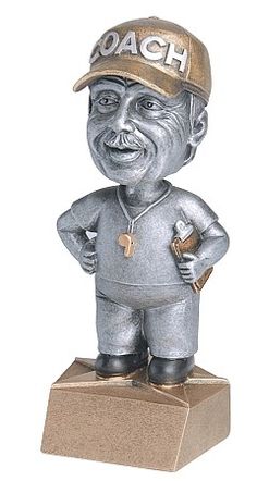 Male Coach Figure Trophy - Bobblehead Award