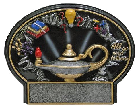 Knowledge Trophy Plate - Resin Award Figure
