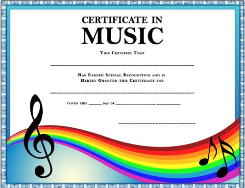 MUSIC CERTIFICATE - CHEERFUL WAVE