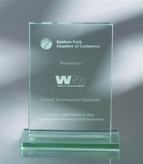 Crystal Water-cut Square Plaque - Jade