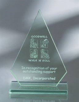 Crystal Water-cut Peak Plaque - Jade