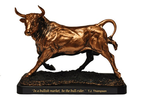 Bronze Bull Statue - 14"