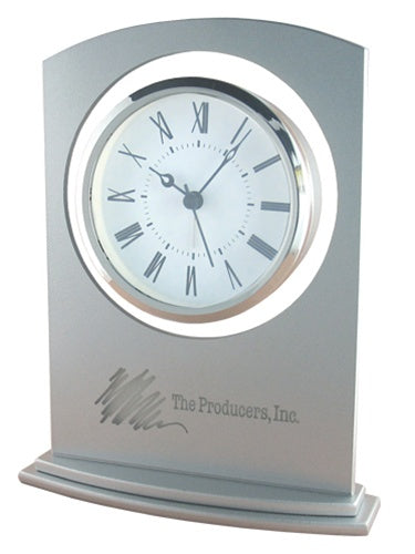 Silver Glass Panel Clock