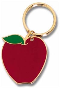 Brass Enamel-Apple Keychain