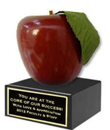 Wooden Apple on Marble Base