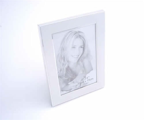 Two-Tone Brushed Metal 4x6 Photo Frame - Silver