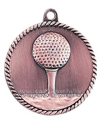 Golf Bronze High Relief Medal