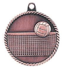Volleyball Bronze High Relief Medal