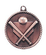 High Relief Medal - Baseball Bronze