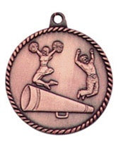 High Relief Medal - Cheerleading Bronze