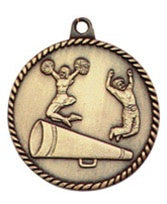 High Relief Medal - Cheerleading Gold