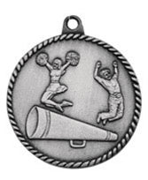 High Relief Medal - Cheerleading Silver